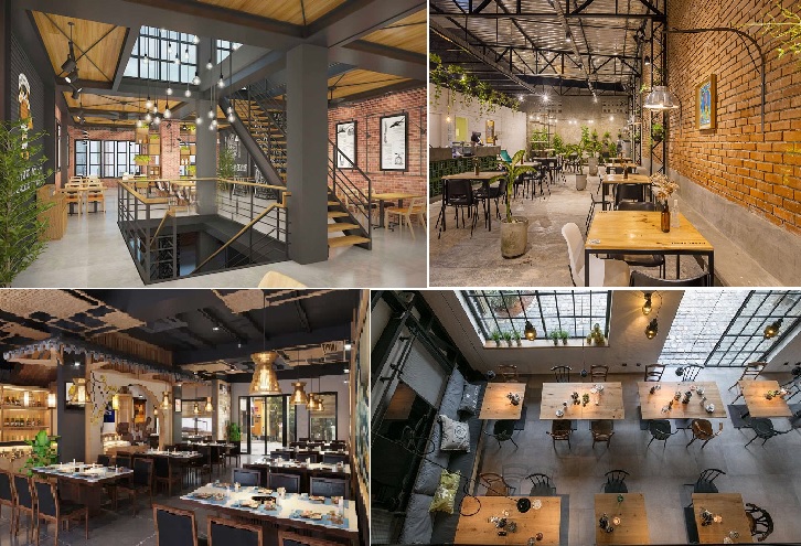 Thiết kế thi công nhà hàng quán ăn khung sắt thép tiết kiệm 20% chi phí