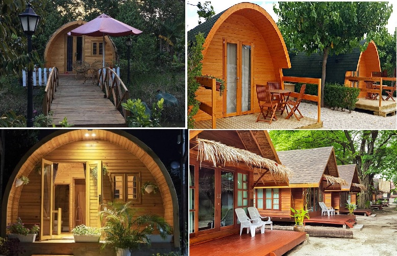 Thi công nhà gỗ bungalow đẹp giá rẻ - Mẫu nhà Bunglalow mái vòm