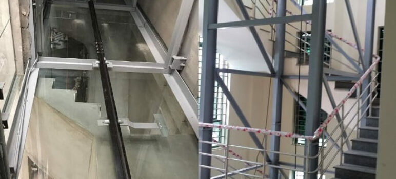 Thiết kế thi công khung thép thang máy